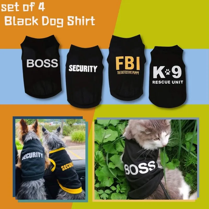 チワワのための小さな犬の男の子の夏のシャツの子犬服男性ペットの衣装猫服ブラックセキュリティベスト1683939