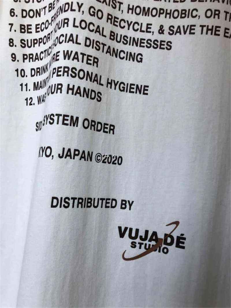 高品質のVujade Kenijima T Shirts Men Men Opees半袖シャツヘビーファブリック220721