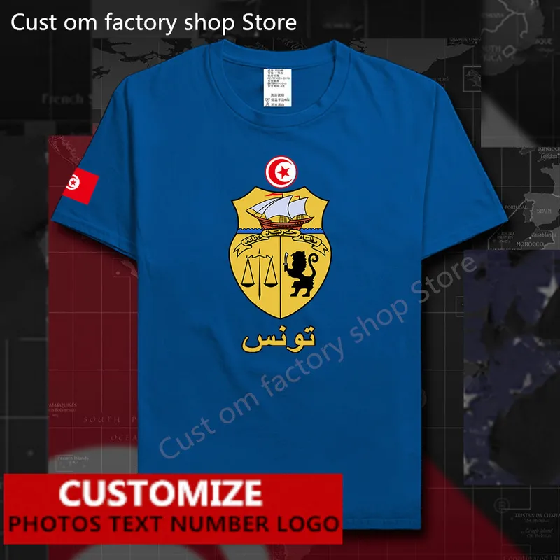 Tunisie Tunisien Pays Drapeau T-shirt Gratuit Maillot Personnalisé DIY Nom Numéro 100 Coton T-shirts TUN Arabe Tunisie Tees 220620