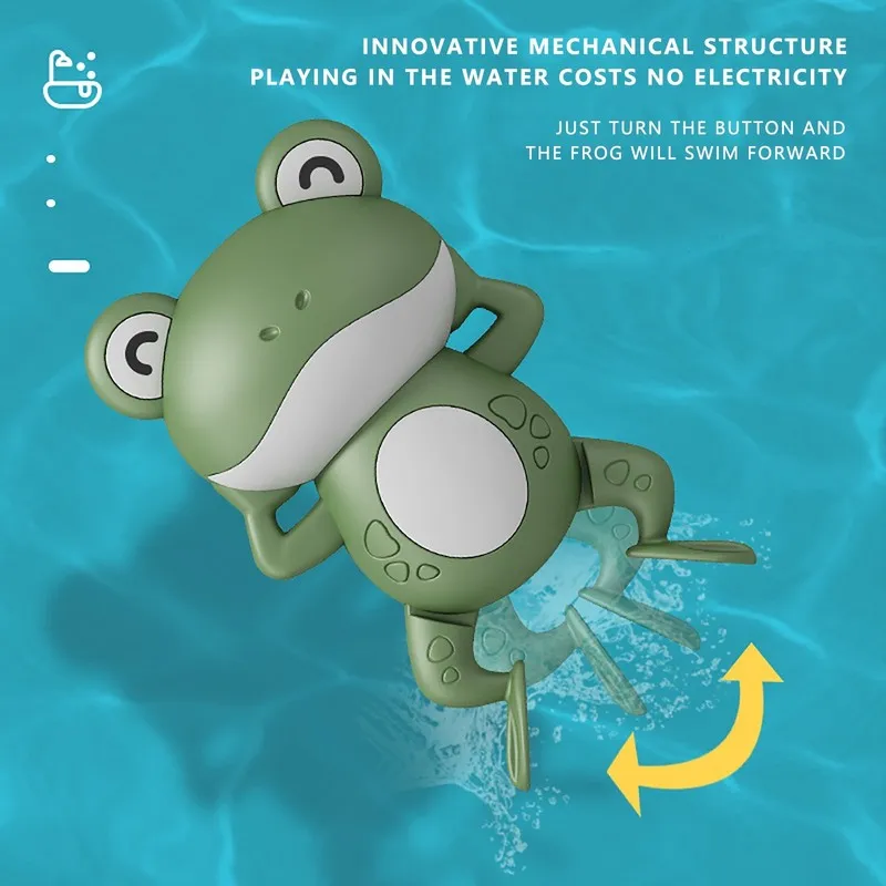 Brinquedos de banho de bebê para crianças Bath Bath Swimming Swimming Frogs Clockwork Bath Toy Gifts 220531