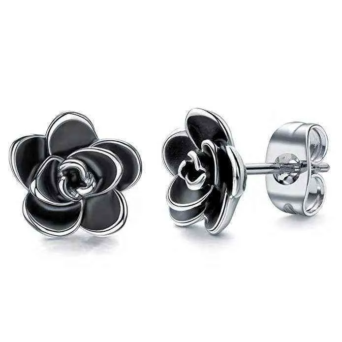 Luxus Kamelie Perle Ohrringe Ohrstecker Charm Blumen Ohrringe für Frauen Schmuck Mädchen Ohrring Zubehör 2021 AA220318