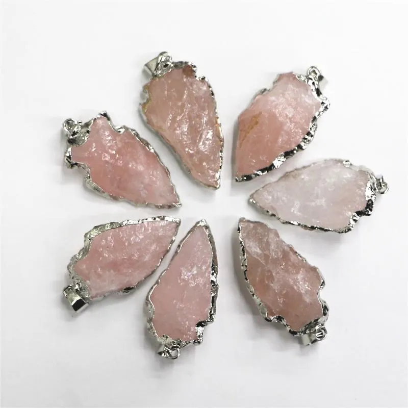 Colares Pingente Moda Raw Ore Gemstones Transparente Quartz Aura Charme Colar Seta Cabeça Áspera Ponto de Cura Pedra Natural Pe216a