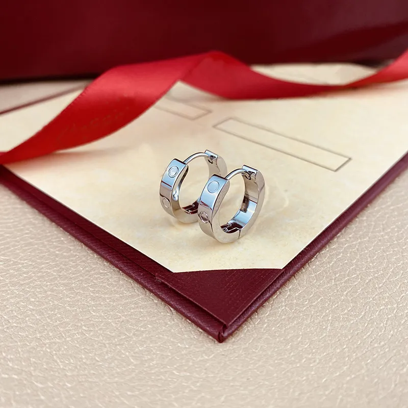 Huggie Gold Earrings Design Rose Studs Diamond Earrings Ear Cuff Silver Titanium Steel Designer Jewelry Never Fade Good Quality WO2994