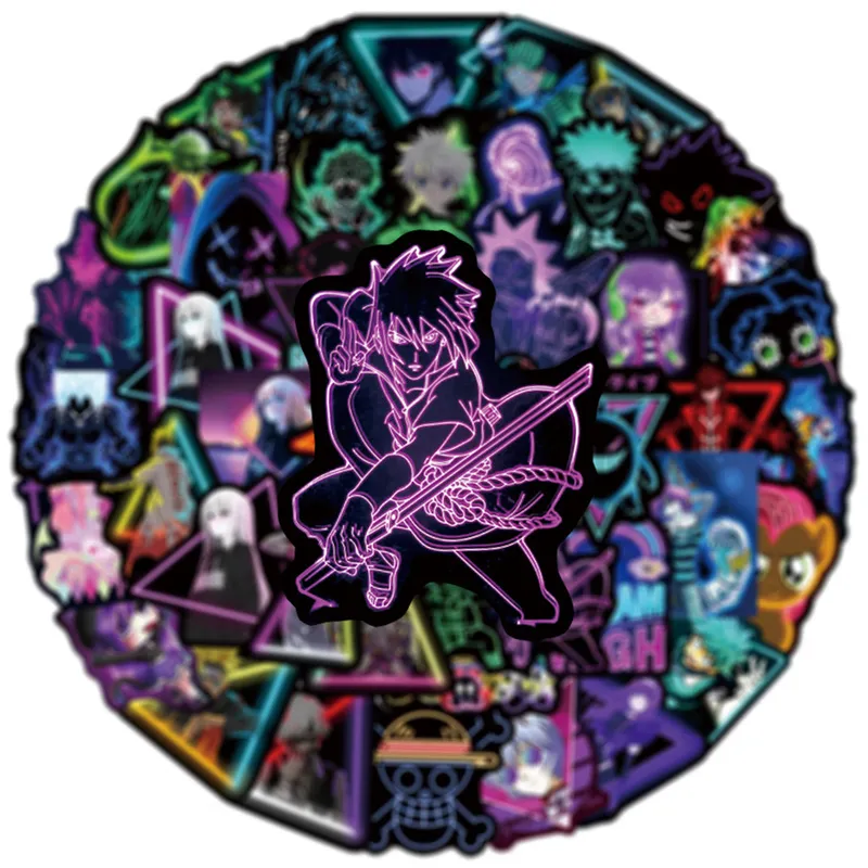 Anime Mix Creative Cool Personality Neon Sticker Sticker My Hero Academy Mobile Cartoon Sticker Wholesale 220815