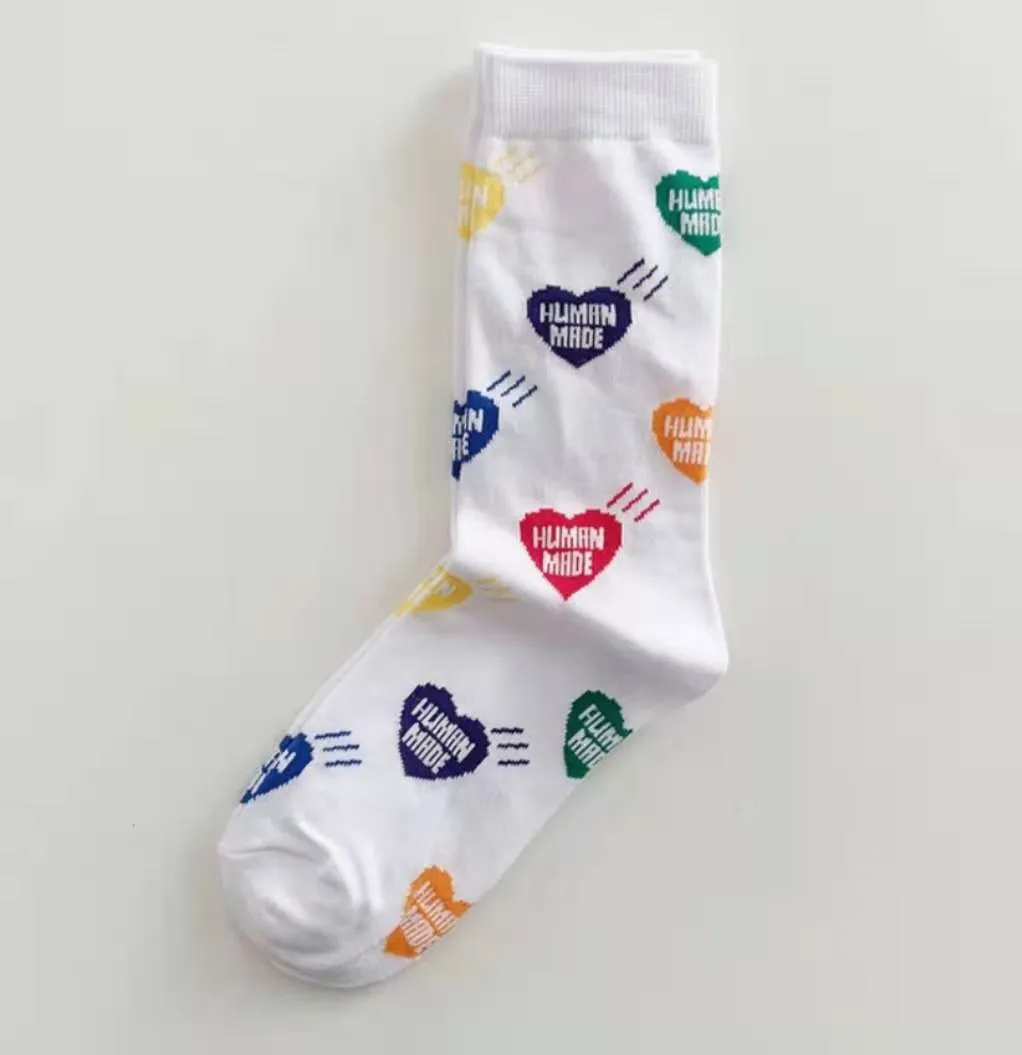 Japanese Brand Socks Cartoon Heart Embroidered Socks for Men and Women Spring Summer Comfortable Breathable Sports Socks All-match