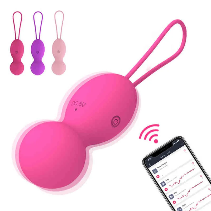 Nxy ägg kulor kvinnliga vagina bollar vibrator app trådlös kontroll 10 hastighet vibrerande ben wa boll dra åt träning sex leksaker för kvinnor 220509