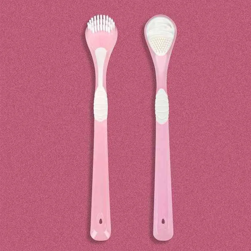 NEW Double Side Tongue Cleaner Brush For Cleaning Care Tool Silicone Scraper Toothbrush Fresh Breath 220614