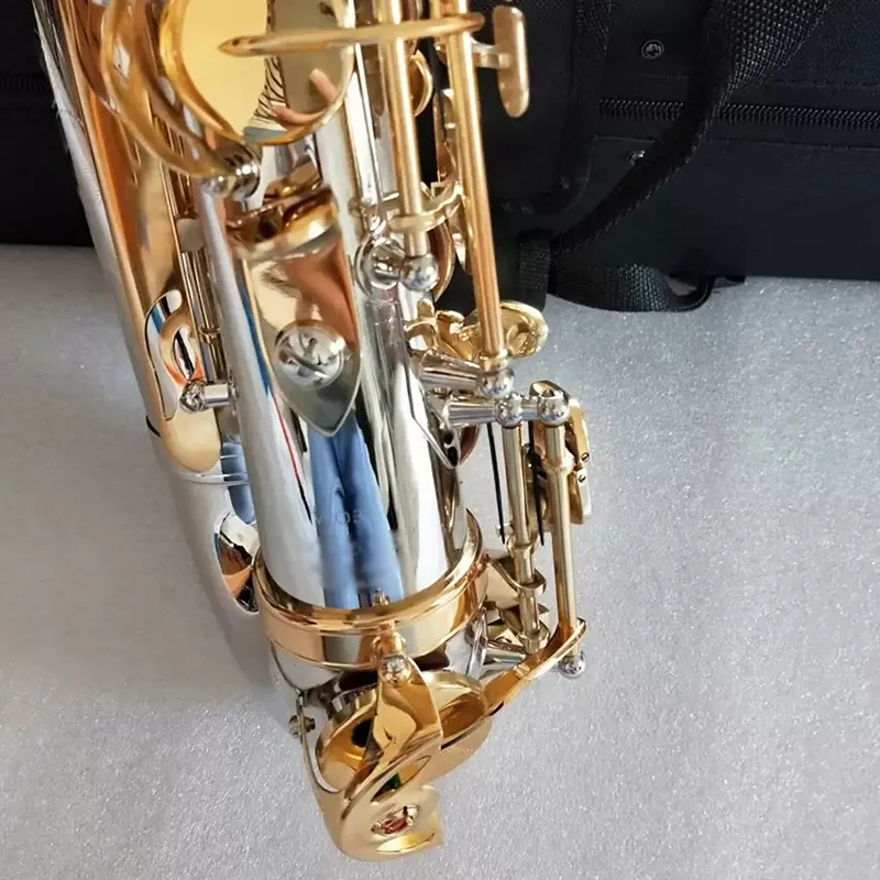Nowa oryginalna struktura saksofonu alto W037 z tym samym ulepszeniem podwójnie żebro białe miedziane złoto Saks