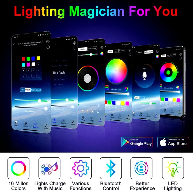 USB LED String Light Smart Bluetooth App Control String Lights Étanche Guirlande Lumineuse Extérieure pour Noël / Vacances / Fête Décor 220408