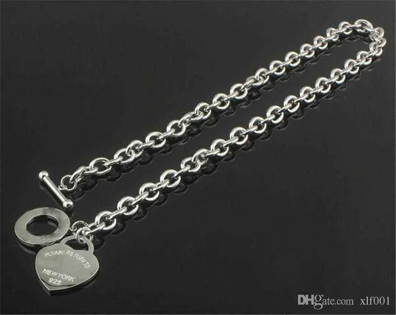Verkoop Verjaardag Kerstcadeau 925 Zilveren Liefde Ketting Armband Set Bruiloft Verklaring Sieraden Hart Hanger Kettingen Bangle Se2801