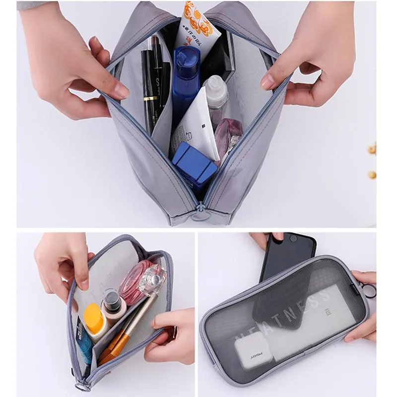 Kosmetische Taschen Koffer Reisetasche Frauen Reißverschluss Make -up transparent Make -up -Koffer Organizer Aufbewahrungstasche Touch Touch Beauty Wash Kit282h
