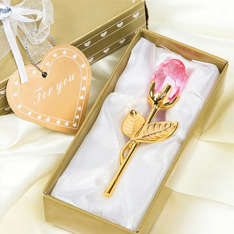 San Valentino regalo cristallo vetro artificiale armpe d'oro artificiale Rose Flower Girlfriend Regali ospiti 220811