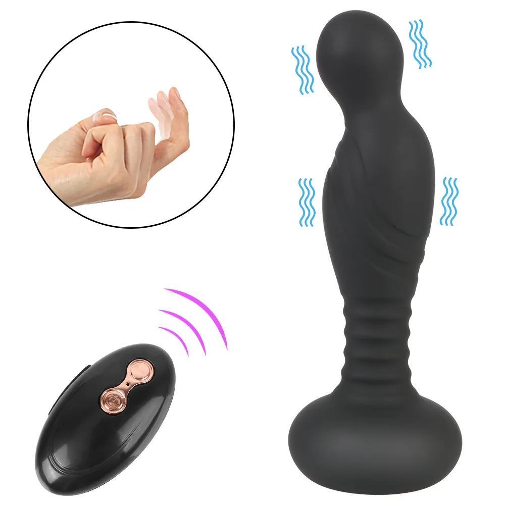 14 cm Automatisk svängande analpluggvibrator för kvinnor Vaginal Ball Men Prostate Massager Dildo Female Masturbator Sexy Toys Erotic