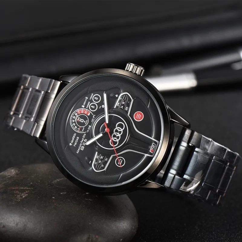 Fashion Luxury Sports 3D Car Steering Watch för män Racing Sports Watches Men's Quartz Watch for Auto Car Fans Reloj 220511