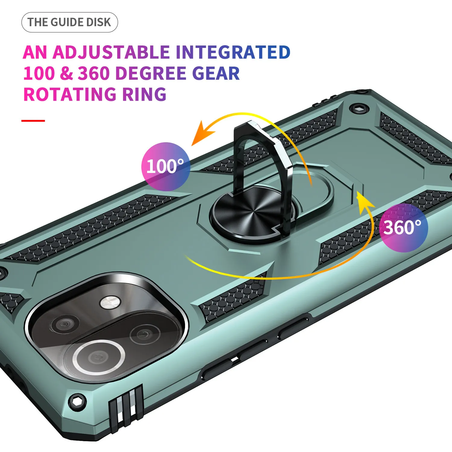 Xiaomi Mi 11i 11 10t Lite 10 Ultra Ring Bracket Cover Redmi Note 10 9 Pro 10s 9t 9Sアーマーの車の磁気ホルダーケース