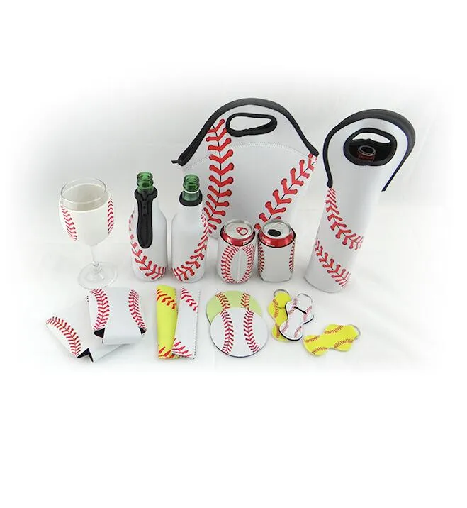 10x13cm Baseball Softball Can Sleeves Néoprène Boissons Refroidisseurs Can Holder avec Bottom Beer Cup Cover Case 4 Couleurs B0525N13