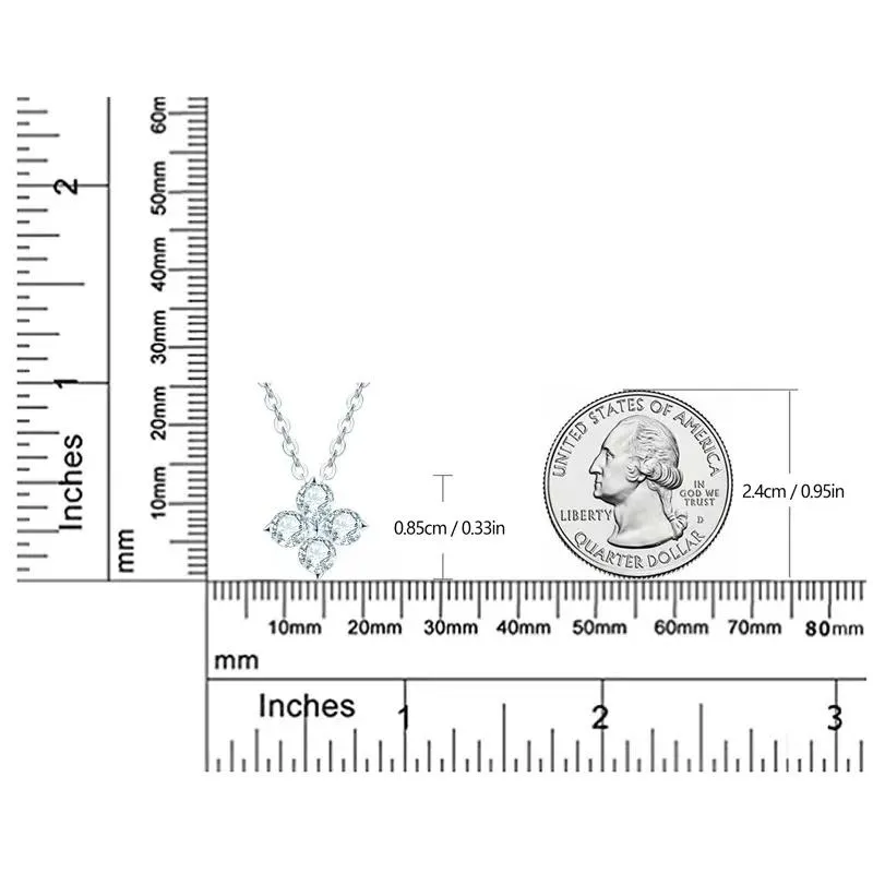 펜던트 목걸이 트렌디 한 0 4ct D 컬러 VVS1 여성용 Moissanite Clover 목걸이 925 스털링 실버 다이아몬드 꽃 선물 펜더 PE223E