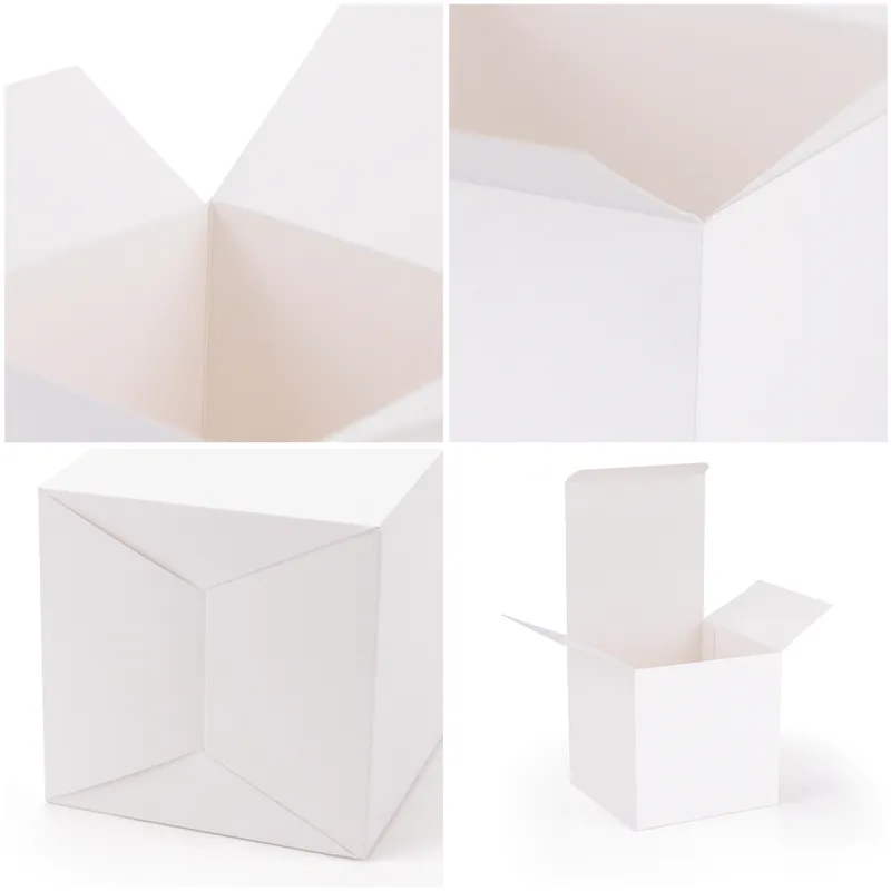 100 pièces papier kraft blanc cadeau de fête bricolage boîte manuelle carton boîte de fête de mariage Multi taille personnalisée 220706