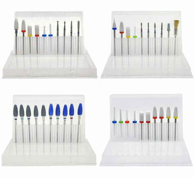 Manicure Ceramic Nail Drill Bits Set Removing Gel Varnish Machine Pedicure for Electric 220510