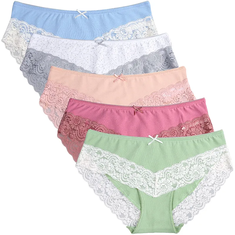 panties cotton women's underwear sexy lace female underpants solid colors Panties Lingerie S-XXL Design 220426