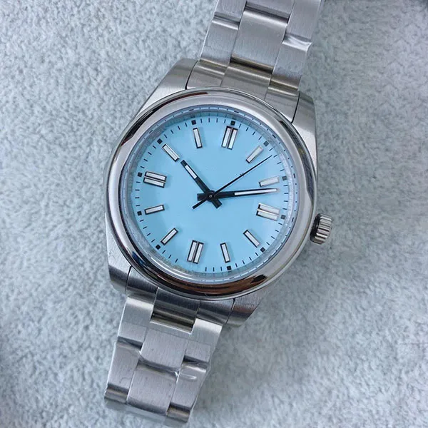 Modello ST9 quadrante blu turchese orologio da uomo 41 mm orologi in acciaio inossidabile movimento meccanico automatico vetro zaffiro impermeabile262y
