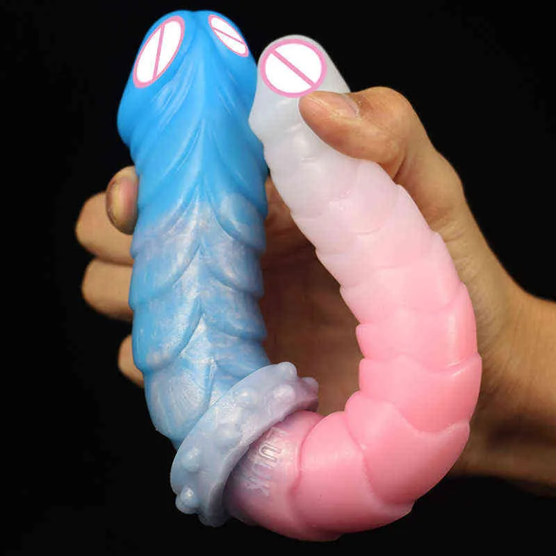 Nexy Dildos Silicone Double tête Penis Femelle Faux Anal Fal Faux Anal Produits Adulte Sexe Massage Massage Masturbation Toy 0316