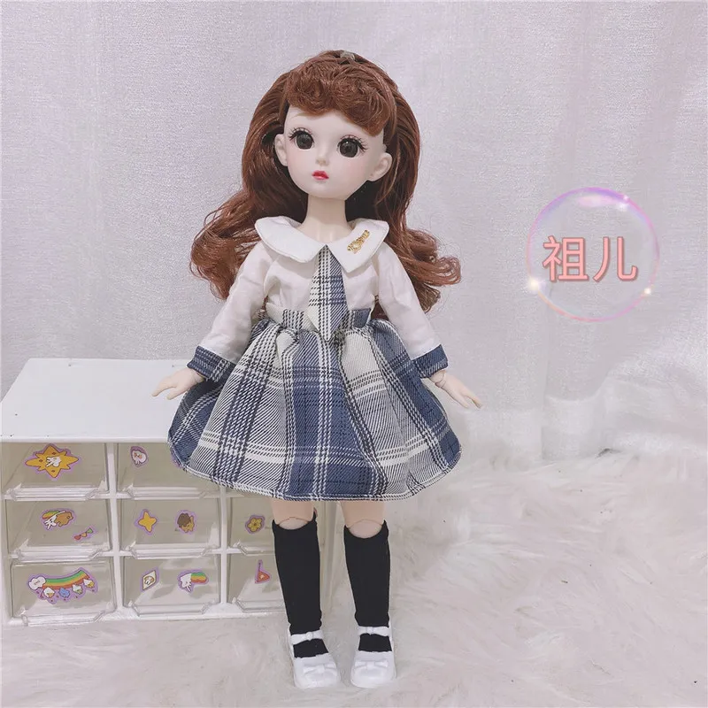 1/6 lalki BJD z ubraniami 30 cm grubego stylu college'u jk mundurem ubieranie się zabawki z zabawkami 220505