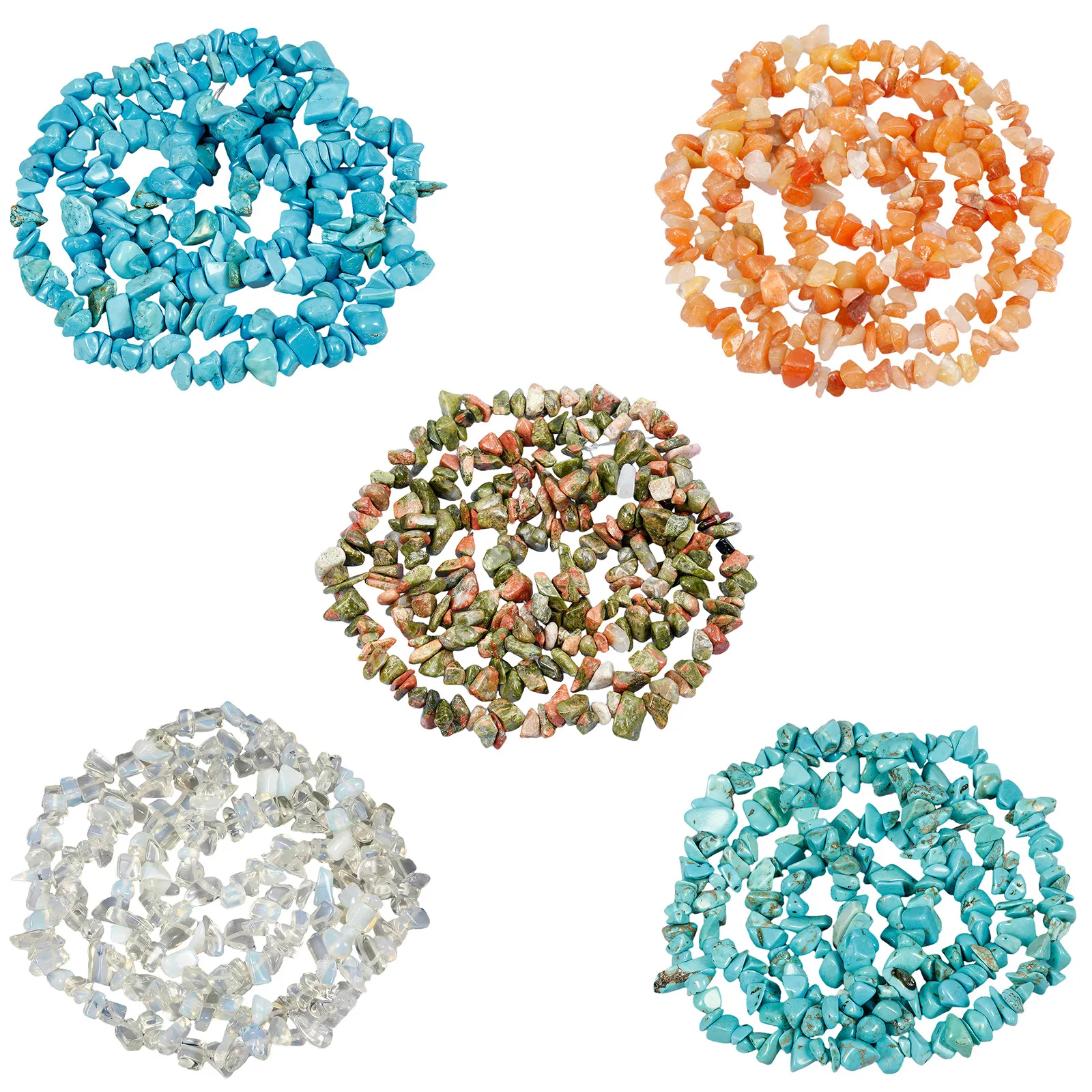 Chips naturales sueltos Beads de cristal para joyas que hacen polaco perforado