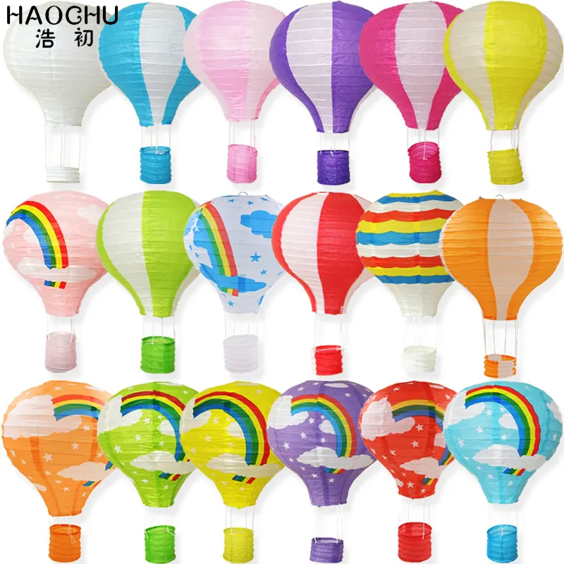 Lanterna de papel de balão de ar grande lanterna arco -íris pendurada bola branca chinesa lanternas de casamento festas de feriado de aniversário decoração 220611