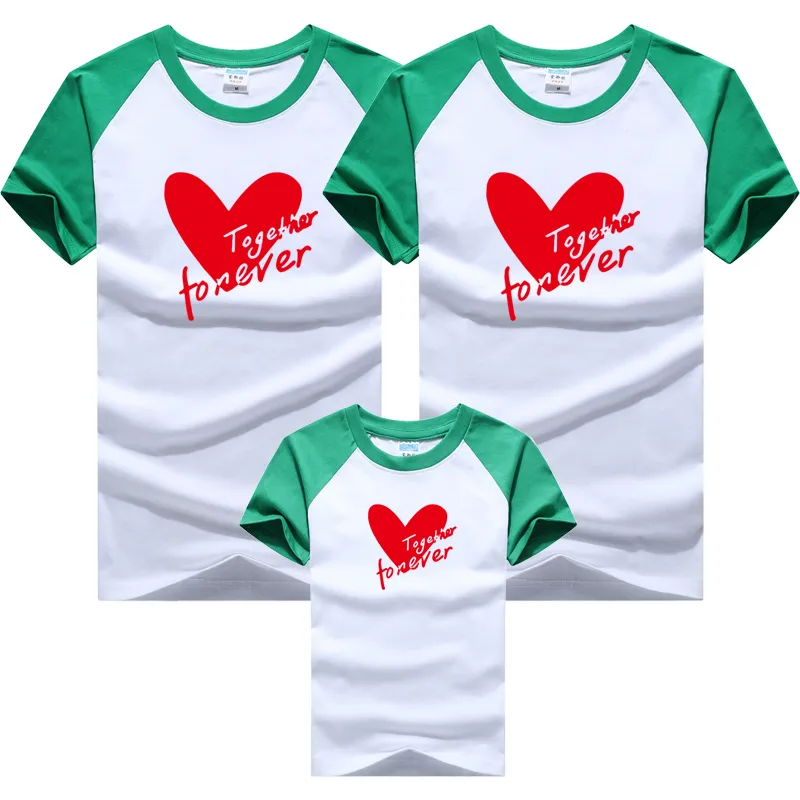 Together Forever Letters Father Mother Family Matching Clothing Cotton Daughter Son Tshirts Tops Tees Couple 220531