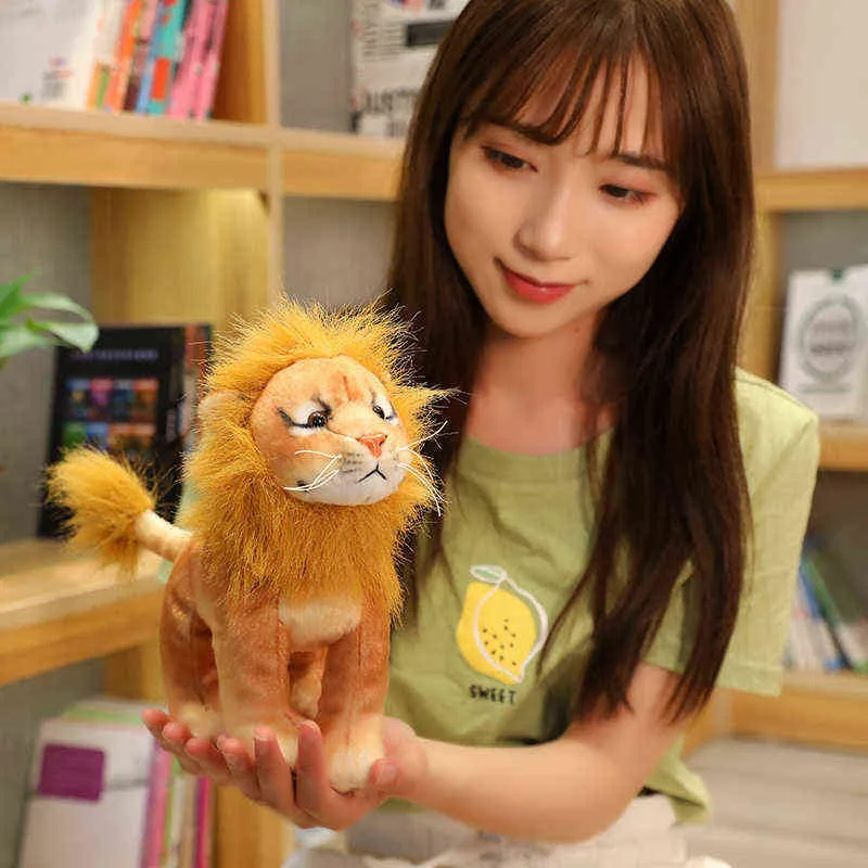 PC CM Beautiful Simulation Tiger Lion Leopard Plush Toys яркие куклы животных фаршированные мягкие дети детские рождественские подарки J220704