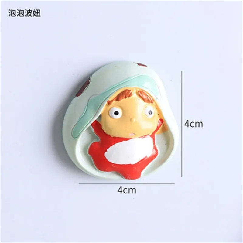 Dessin animé 3D Creative Little Witch Ponyo Magnetic Stickers Migned Home Decoration Maignes Home Decoration