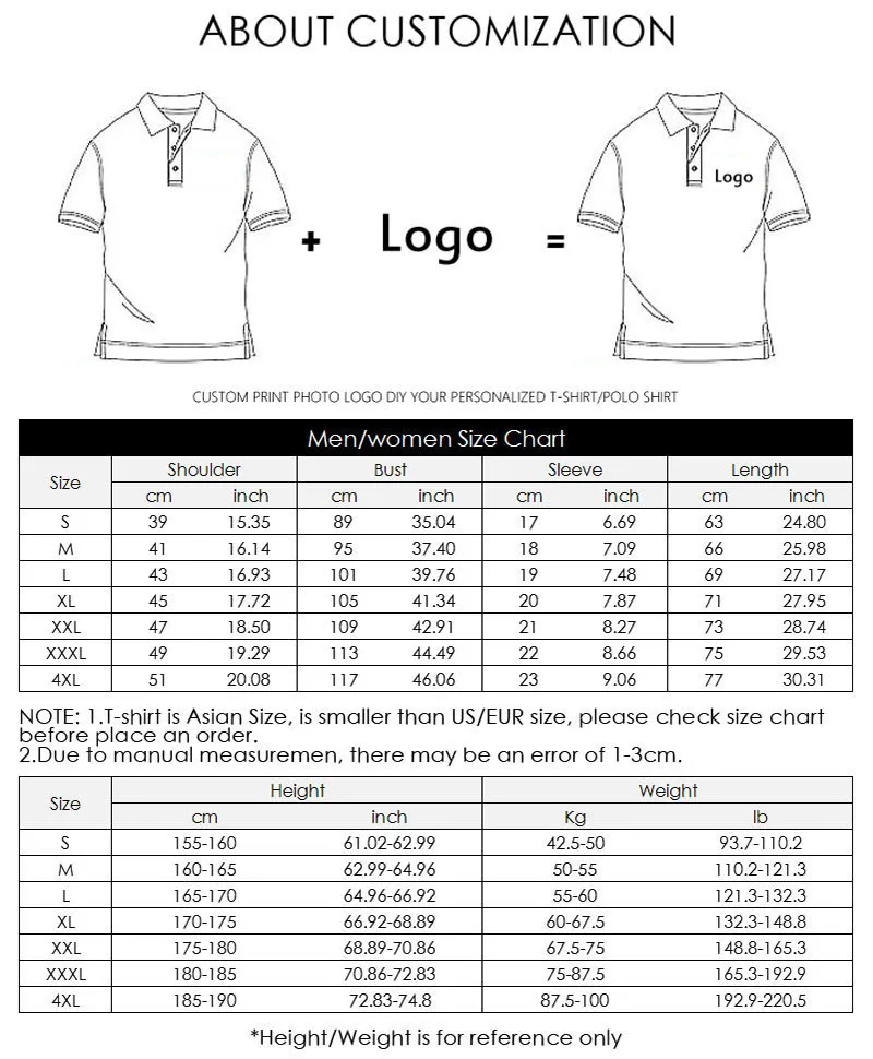 Homens de manga curta camisas pólo sólidas listradas algodão tampo feminino moda uniforme impressão personalizada P O Brand Shirts Plus Size 4xl 220713