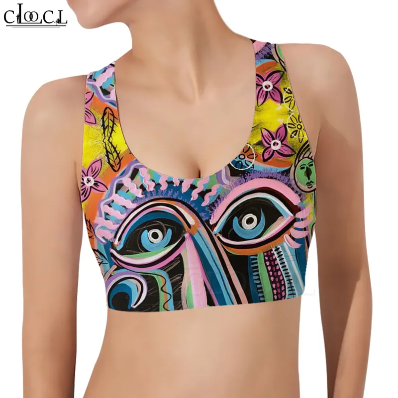 Women Sports Vest Polynesia Abstract Art 3D Pattern Printed Sports Bra Tank Tops Yoga Running Women Fitness Bras Tops W220616