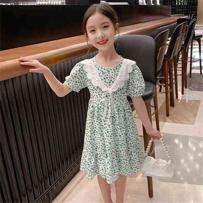 2022 Modna sukienka dziewczyny Summer Sute Casual Kids Sukienki księżniczki Kostiumy Dzieci Ubrania imprezowe Vestidos Teen 4 6 8 10 12 rok G220518