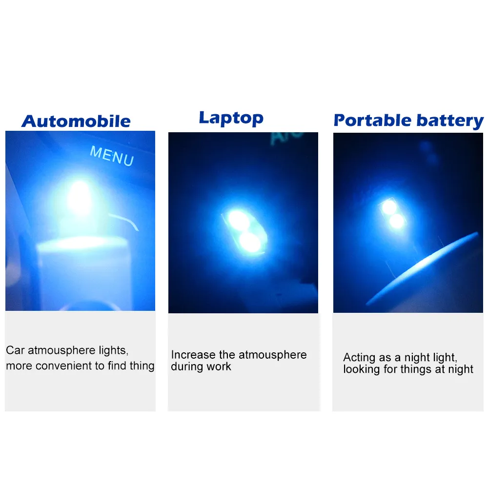 Mini USB LED -bil Lätt Auto Interiör Atimospat Ljus Emergency Lighting Light PC Auto Colorful Decorative Lamp Car Accessory