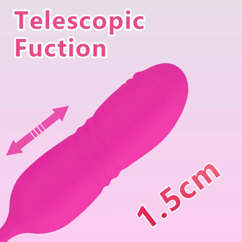 Rose Vorm Tweekoppige Vagina Zuigen Telescopische Vibrators Tepel Sucker Orale Likken Clitoris Stimulatie sexy Speelgoed Voor Vrouwen