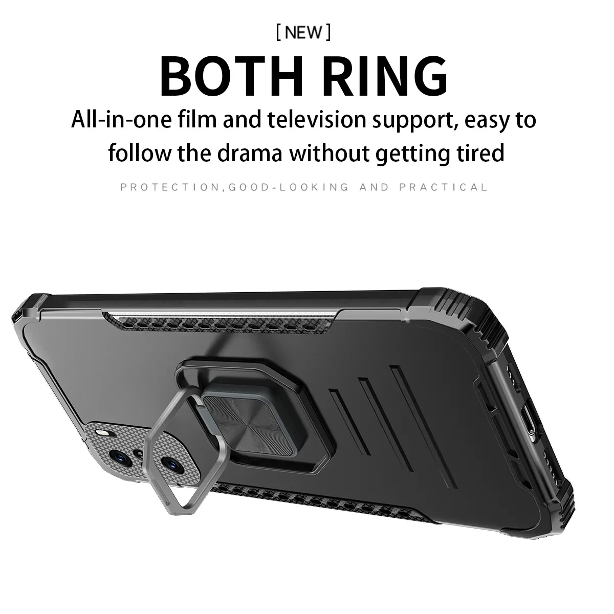 Magnetic Cover With Ring Holder,Shockproof Metal Armor Aluminum Alloy Back Cover Cases For Xiaomi Redmi Poco F3 K40 Pro Note 10Pro 10s