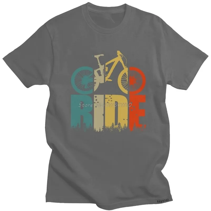 Retro Ride Your Mountain Bike T Shirt Men Mtb Lover Tshirt tshirt قصيرة الأكمام من القطن Tee Top Residents and Bikers Gift Clothing 220526