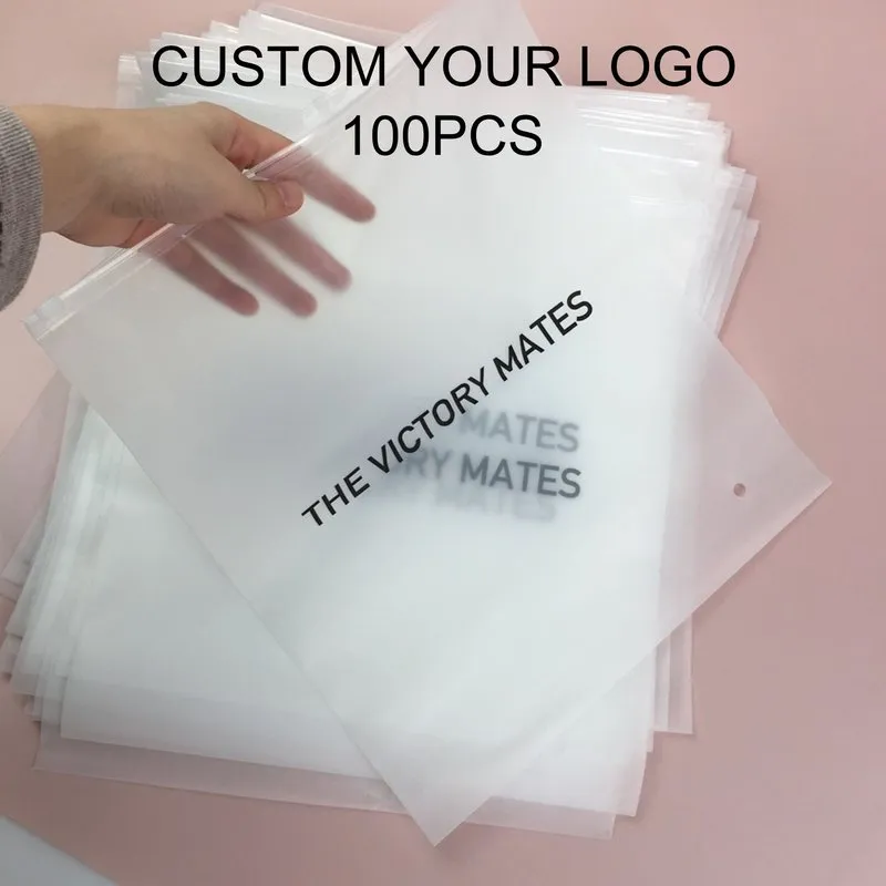 frosted s clear high quality clothes plastic custom zip lock bag 220704