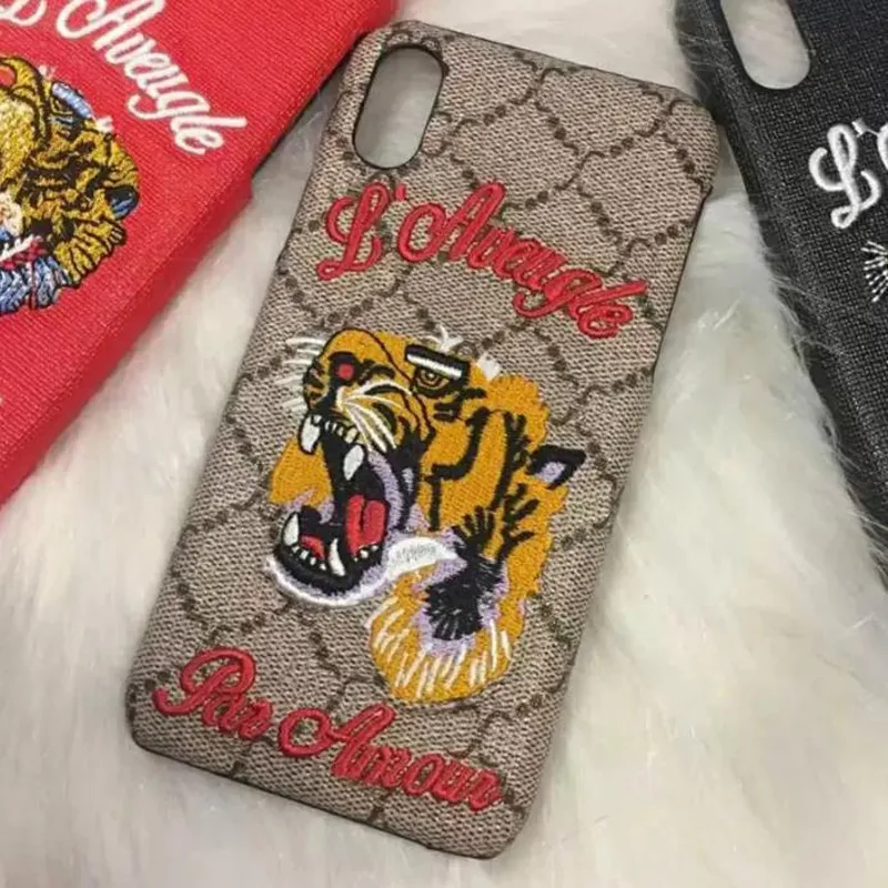 Fashion Telefone Case Luksusowy projektant Haftowe telefony Kaczki Klasyczna litera tkaniny unisex iPhone 13 11 12 Pro 7 8 XS G228135F4422392