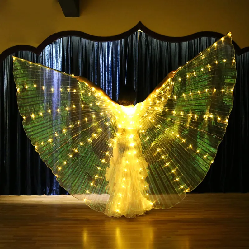 Danza del vientre Isis Wings Led accesorio disfraz mariposa adulto con bolsa de palos para 220812