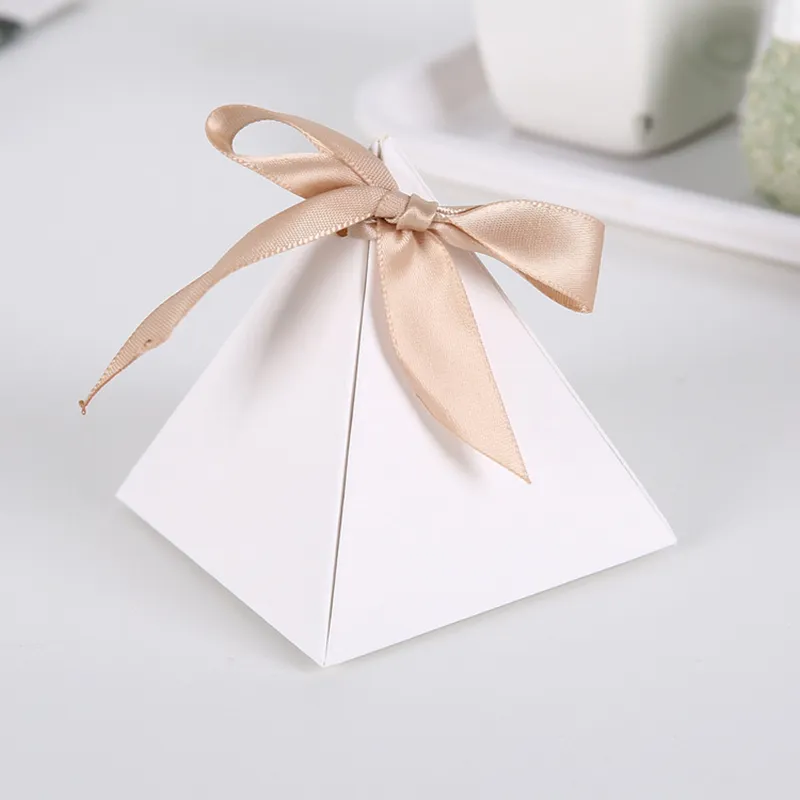 50/Triangolo Marbling Candy Gift Box Carta Kraft fai da te San Valentino Scatole di cioccolato Confezione Capodanno Decorazione di nozze CX220423