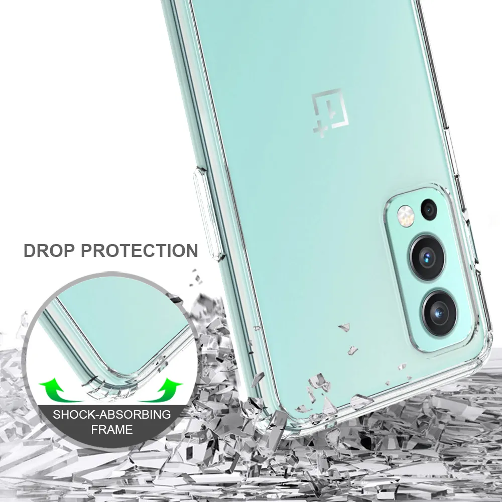 Anti-Scratch Clear Crystal ShockoProof Fodral för OnePlus Nord 2 5G CE 5G N10 N100 N200 5G 8T 8 9 PRO TPU Bumper Hard PC Back Cover