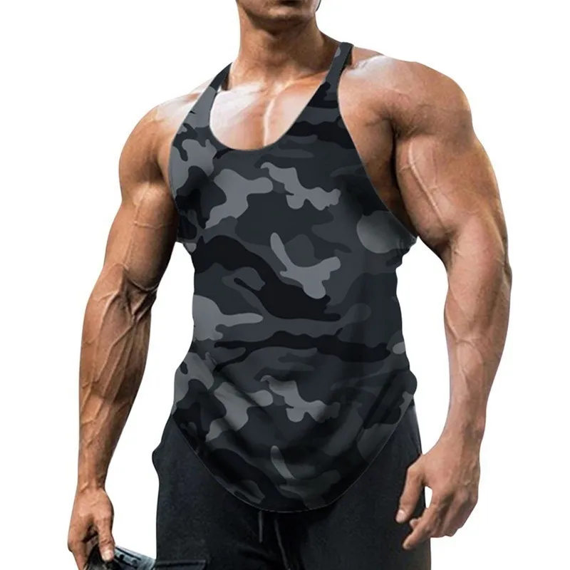 الصيف ص صالة الألعاب الرياضية Stringer Tank Top Men Cotton Cotton Counting Bodybuilding Shirt Fitness Set Muscle Singlets تمرين 220713