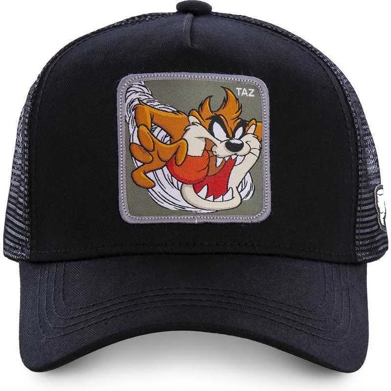 Boll Cap Daffy Coyote Mesh Snapback Taz Road Bunny Baseball Cap angränsande kvinnor Män Anime Cartoon Hat CapSlab Drop299U