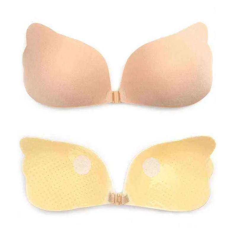 Soutiens-gorge invisibles pour le mariage Soutiens-gorge en silicone Push Up Femmes Cravate avant Lingerie Soutien-gorge sans bretelles Plus Size Fly Bra Sous-vêtements respirants Y220725