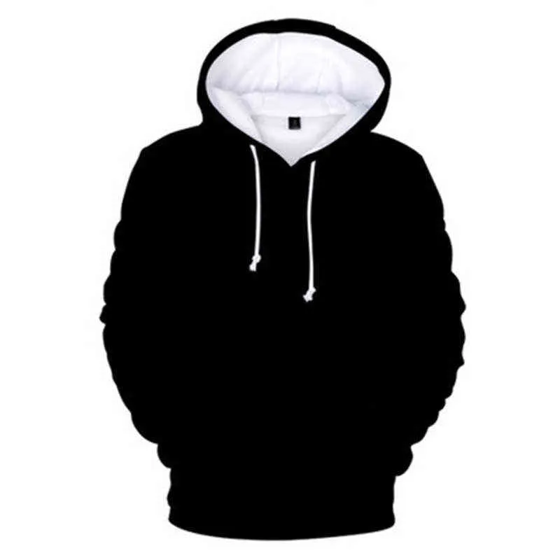 new fashion autumn men's and women's 3d monochrome hoodie men's sweatshirt boys and girls street hoodie 3D black hoodie xxs L220704