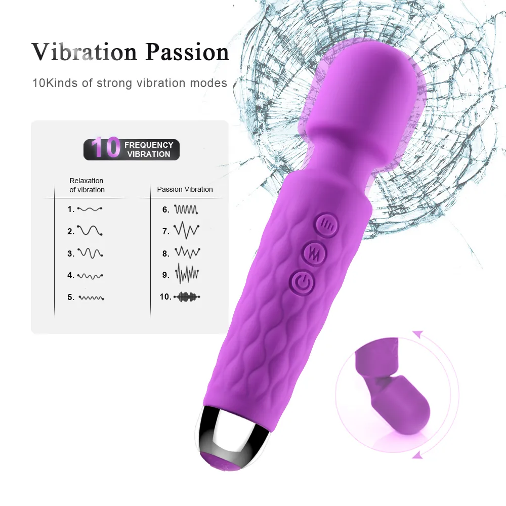 10 vitesses fort gode AV vibrateur pour femmes vagin Clitoris stimulateur vibrateurs baguette magique masseur Erotica sexy jouets adultes