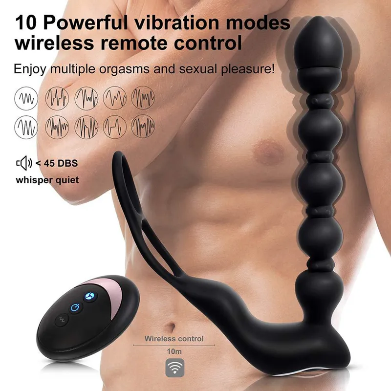 Akıllı ısıtma anal boncuk 10 frekans titreşim anüs stimülasyon mermi eşcinsel prostat masaj topları horoz kollu yumurta için seksi oyuncaklar